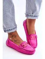 Dámské módní semišové mokasíny růžové model 21625591 - Boto