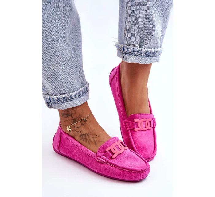 Dámské módní semišové mokasíny růžové model 21625591 - Boto