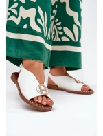 Plné Elegantní Sandály S Ozdobou Bílé model 21685749 - Boto