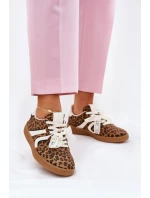 Nízké Dámské Sneakersy S Krajkou Leopardí Hnědé Zielle Nízké Dámské Sneakersy S Krajkou Leopardí Hnědé Zielle