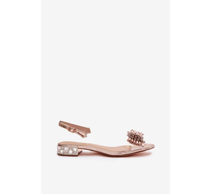 Průhledné sandály s mašlí D&A model 21908380 růžové zlato - S.Barski