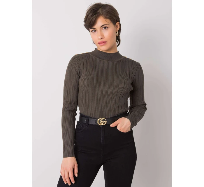 Jumper EM SW MCY02213.91 tmavá khaki