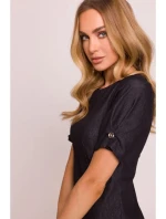 M842 Džínové šaty se záhyby - grafitové M842 Džínové šaty se záhyby - grafitové