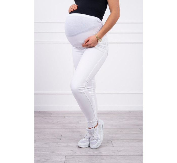 Dámské těhotenské džínové kalhoty 2671-1 Bílá - Kesi