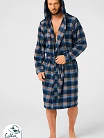 Pánský župan MGL 431 Modrá s hnědou - KEY