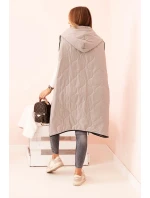 Dámská prošívaná vesta světle béžová - Kesi Dámská prošívaná vesta světle béžová - Kesi