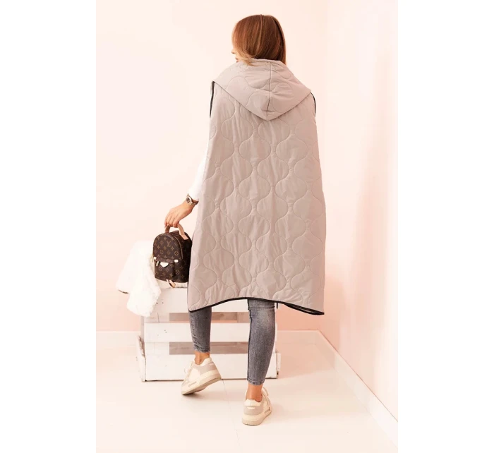 Dámská prošívaná vesta světle béžová - Kesi Dámská prošívaná vesta světle béžová - Kesi