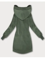 Šedozelená dámská mikina se svetrovými vsadkami LHD (AMG-172A)