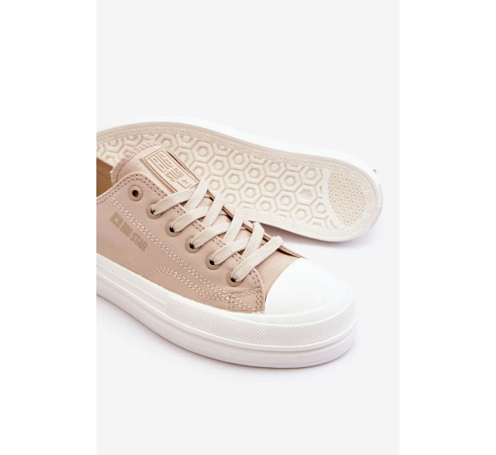 Nízké šněrovací tenisky Big Star LL274969 Béžové Nízké šněrovací tenisky Big Star LL274969 Béžové