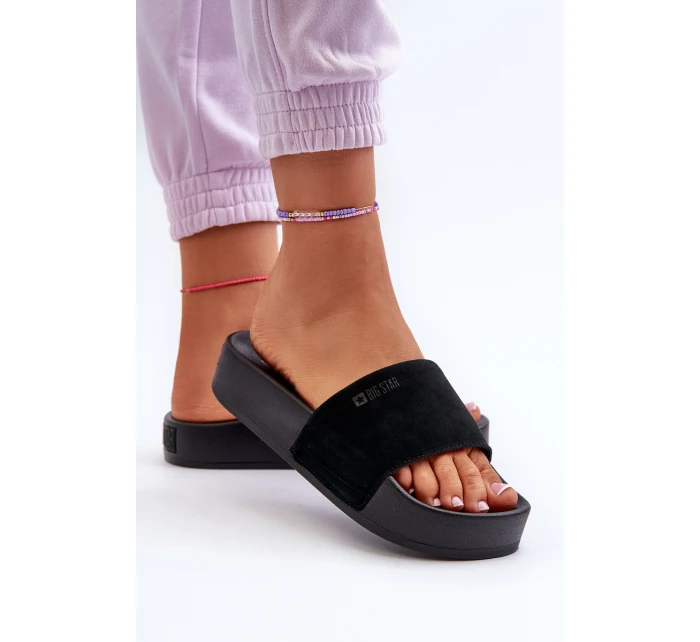 Dámské sandály na platformě z semiše Big Star model 21655540 černé - Big Star Shoes Dámské sandály na platformě z semiše Big Star model 21655540 černé - Big Star Shoes