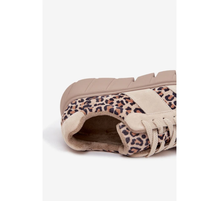 Semišové zateplené dámské tenisky na masivní platformě béžové model 21707642 - VINCEZA Semišové zateplené dámské tenisky na masivní platformě béžové model 21707642 - VINCEZA