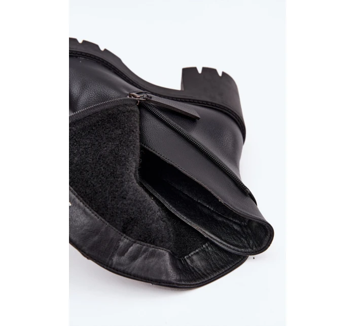 Dámské kotníkové boty na robustním podpatku s dvojitým zipem Vinceza 58605 Černé Dámské kotníkové boty na robustním podpatku s dvojitým zipem Vinceza 58605 Černé