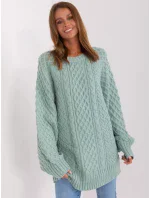 Sweter AT SW  mietowy model 18895582 - FPrice