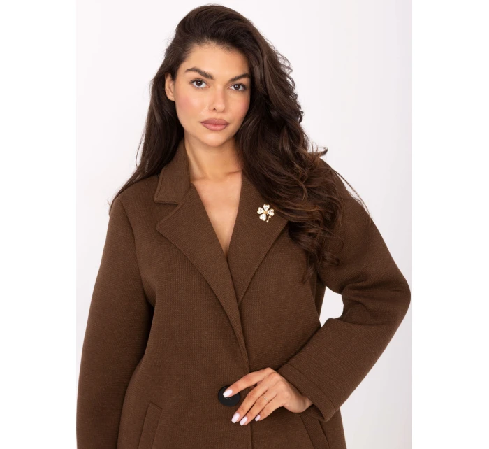 Płaszcz IT PL model 21393079 brązowy - FPrice Płaszcz IT PL model 21393079 brązowy - FPrice