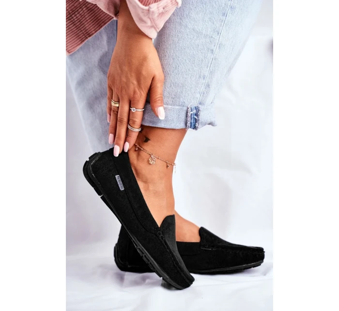 Dámské Semišové Mokasíny černé Morreno