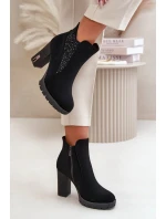 Boty na podpatku NS329P černé - Step in style