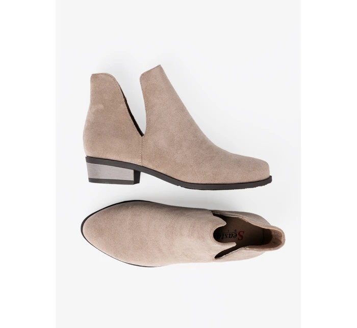 Praktické dámské  kotníčkové boty hnědé Obcas