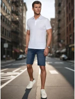 Pánská polokošile s nášivkou bílá FashionStreet PX0627 Pánská polokošile s nášivkou bílá FashionStreet PX0627