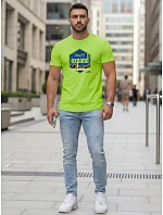 Pánské tričko s potiskem EXPAND limetkově zelené FashionStreet NX5004R