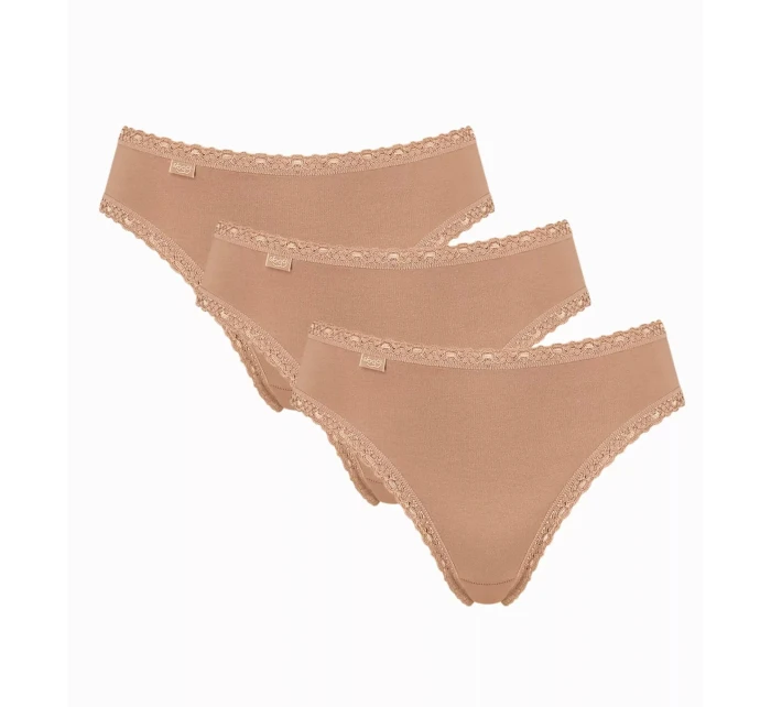 Dámské kalhotky 24/7 Cotton Lace Tai C3P - BROWN - sv. hnědé 6239 - SLOGGI Dámské kalhotky 24/7 Cotton Lace Tai C3P - BROWN - sv. hnědé 6239 - SLOGGI