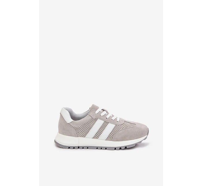 Dámské tenisky z pravé semišové šedé model 22069511 - EVENTO Dámské tenisky z pravé semišové šedé model 22069511 - EVENTO