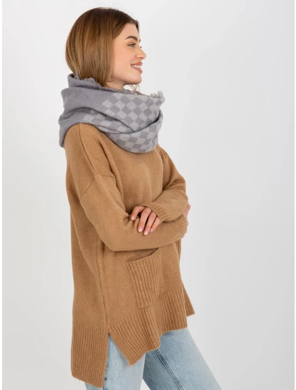 Tunelová šála AT KM model 17967041 šedá - FPrice Tunelová šála AT KM model 17967041 šedá - FPrice