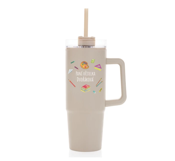 Personalizovaná termoska s průhledným víčkem pro paní učitelku/pana učitele (pomůcky)