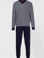 Pánské pyžamo 56002 4008 tm. modrá-vzor - Bugatti