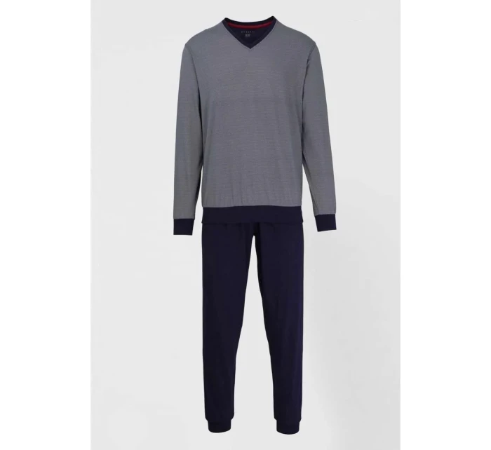 Pánské pyžamo 56002 4008 tm. modrá-vzor - Bugatti