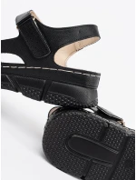 Stylové dámské sandály černé bez podpatku Stylové dámské sandály černé bez podpatku