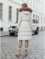 Dámská prošívaná zimní bunda s kožešinou STYLEBELLA bílá FashionStreet TY4610