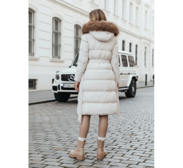 Dámská prošívaná zimní bunda s kožešinou STYLEBELLA bílá FashionStreet TY4610