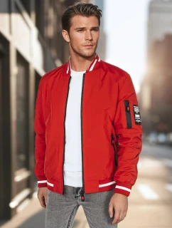 Pánská přechodná bunda bomber červená FashionStreet TX5014