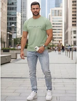 Pánské tričko s nápisem bavlna zelené FashionStreet NX5123R Pánské tričko s nápisem bavlna zelené FashionStreet NX5123R