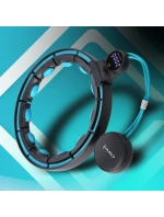 MAGNETICKÝ HULA HOP SET ČERNÝ/TYRKYSOVÝ HHM17 S POČÍTADLEM HMS + ZEŠTÍHLUJÍCÍ PÁS BR163 ČERVENÝ