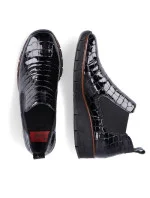 Kožené boty z hadí kůže Rieker W R474 černé Kožené boty z hadí kůže Rieker W R474 černé