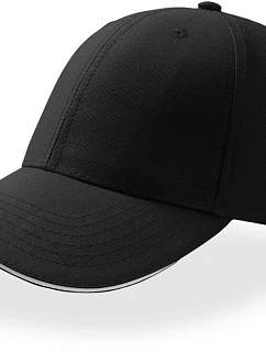 Atlantis Headwear Sport Sandwich 6 panelová baseball kšiltovka "Sport Sandwich" 33.0504 black/white