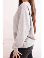 Dámská mikina z  materiálu basic s kulatým výstřihem šedá model 21494901 - K-Fashion