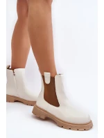 Dámské kozačky na zip Bílé model 21642006 - Boto