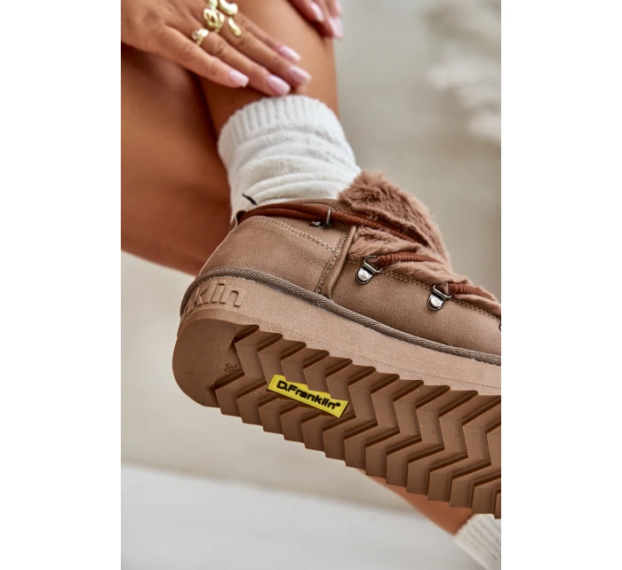 Nízké Sněhule Na Platformě S Kožíškem D.Franklin Hnědé DFSH370011