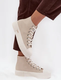 Dámské trampky na platformě LEE ISLA C WOMEN LOW – béžové