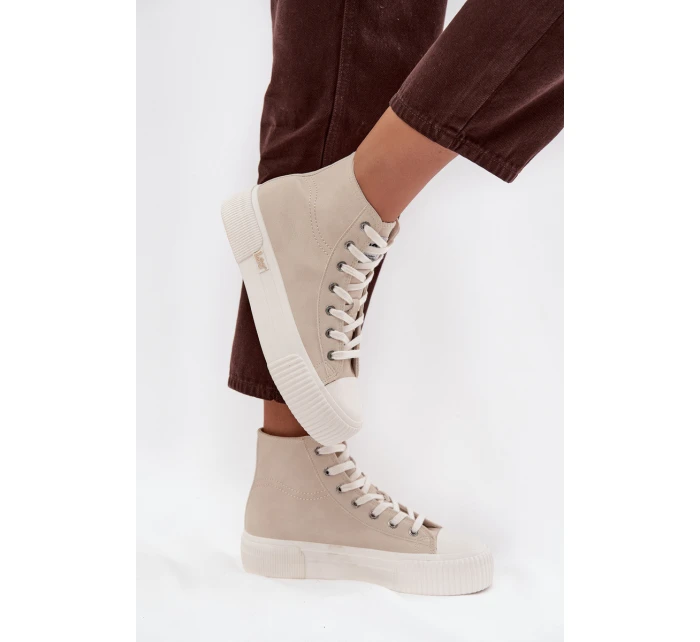 Dámské trampky na platformě LEE ISLA C WOMEN LOW – béžové