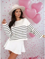 Dámský svetr ecru model 21970674 - FashionStreet Dámský svetr ecru model 21970674 - FashionStreet