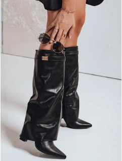 Dámské kozačky s širokým svrškem černé FashionStreet ZY1119