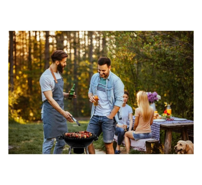 KULOVÝ ZAHRADNÍ GRIL REX STEEL 46CM S POPELNÍKEM