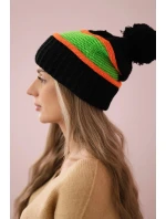 Dámská čepice Kinga K297 black+orange+green neon Dámská čepice Kinga K297 black+orange+green neon
