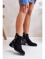 Elegantní kotníkové boty na podpatku zateplené černé Elegantní kotníkové boty na podpatku zateplené černé