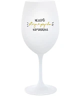 NEJLEPŠÍ STEJNĚ PSYCHO KAMARÁDKA - bílá sklenice na víno 350 ml
