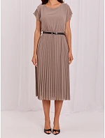Dámské šaty DHJ SK 8839 model 22366733 hnědé - FPrice Dámské šaty DHJ SK 8839 model 22366733 hnědé - FPrice