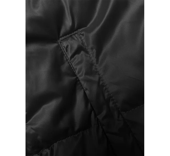 Krátká černá dámská bunda s odepínací kapucí S'West (B8228-1)